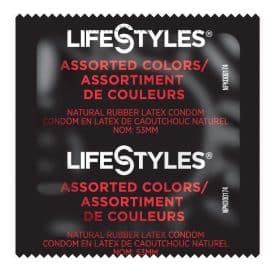 Lifestyle Assorted Colors Latex Condom per case