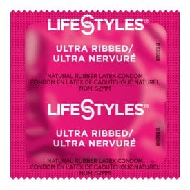 Lifestyles Ribbed Latex Condom per case